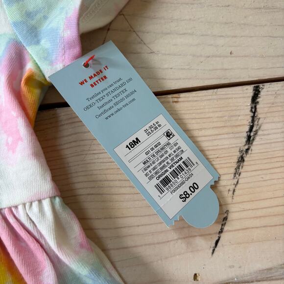 Cat & Jack NWT Toddler Girls' Short Sleeve Dress Tie Dye with Bloomer Pants 18M - Picture 5 of 7